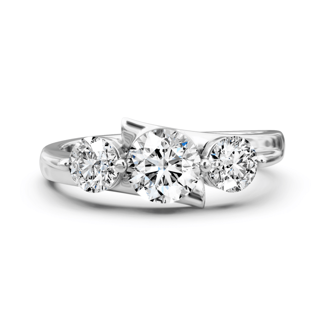 0.85 CT Round Cut Natural Diamonds - Three Stone Rings