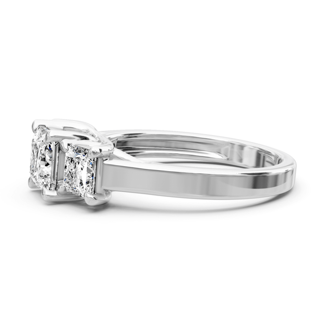 1.50 CT Princess Cut Natural Diamonds - Three Stone Rings