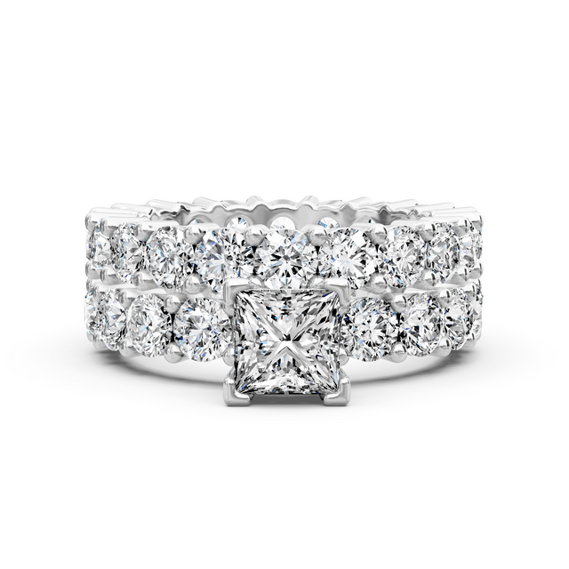 5.80-11.30 CT Princess & Round Cut Lab Grown Diamonds - Bridal Set