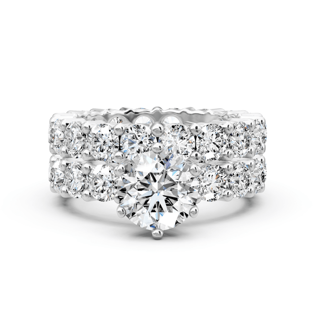 5.65-6.80 CT Round Cut Natural Diamonds - Bridal Set