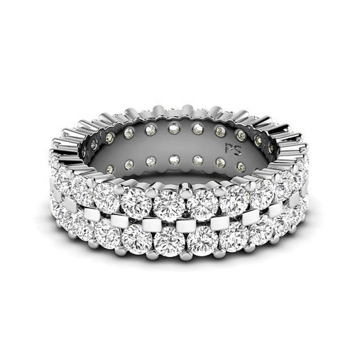 1.50 CT Round Cut Natural Diamonds - Eternity Rings