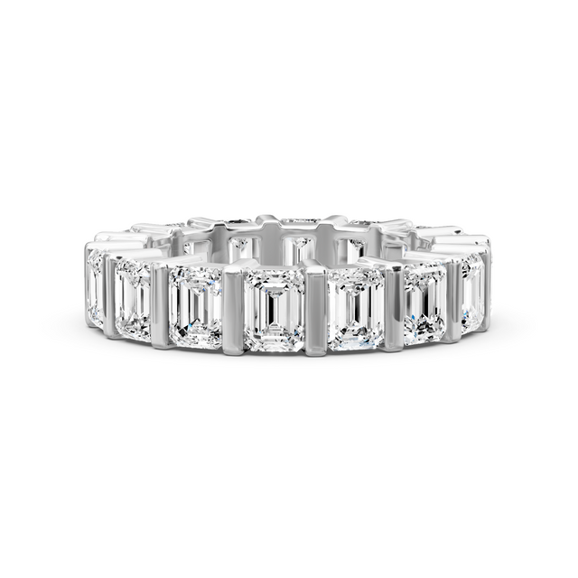 5.50 CT Emerald Cut Lab Grown Diamonds - Eternity Rings