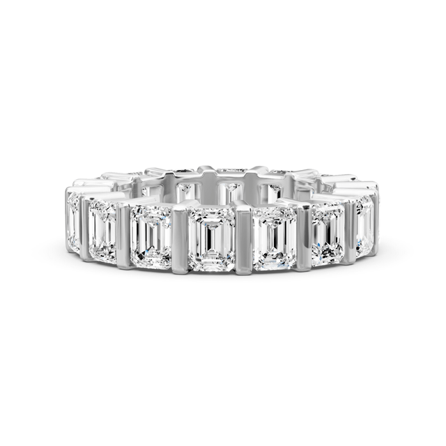 5.50 CT Emerald Cut Natural Diamonds - Eternity Rings