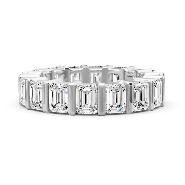 5.50 CT Emerald Cut Natural Diamonds - Eternity Rings