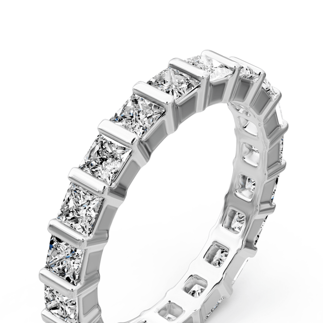 2.50 CT Princess Cut Natural Diamonds - Eternity Rings