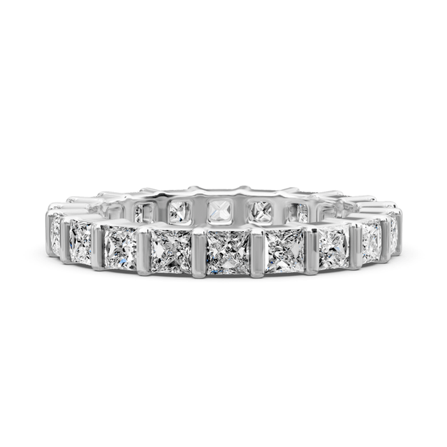 2.50 CT Princess Cut Natural Diamonds - Eternity Rings