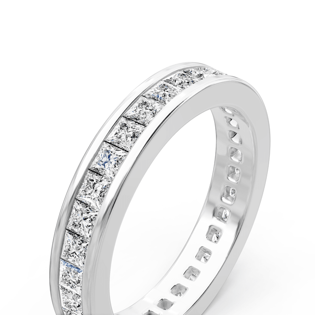 1.60 CT Princess Cut Natural Diamonds - Eternity Rings