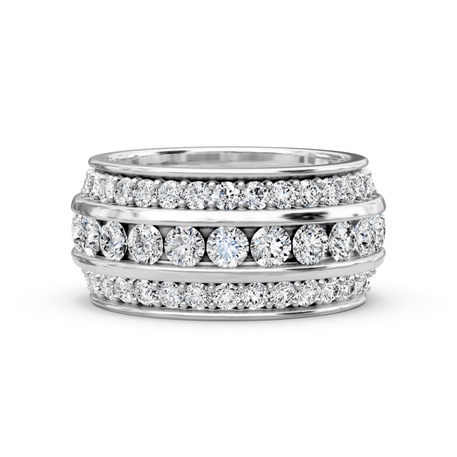 4.00 CT Round Cut Natural Diamonds - Eternity Rings