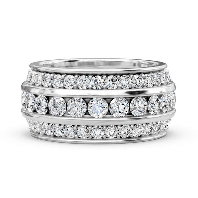 4.00 CT Round Cut Natural Diamonds - Eternity Rings