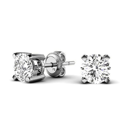 0.30CT Round Cut Lab Grown Diamonds - Stud Earrings in Silver