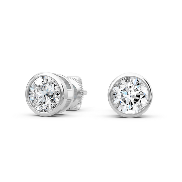 0.60-5.00 CT Round Cut Lab Grown Diamonds - Stud Earrings