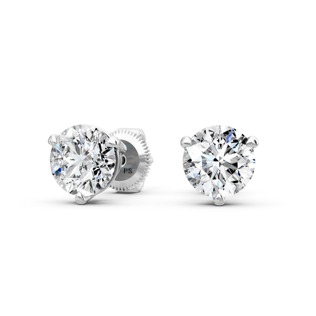 0.60-5.00 CT Round Cut Lab Grown Diamonds - Stud Earrings