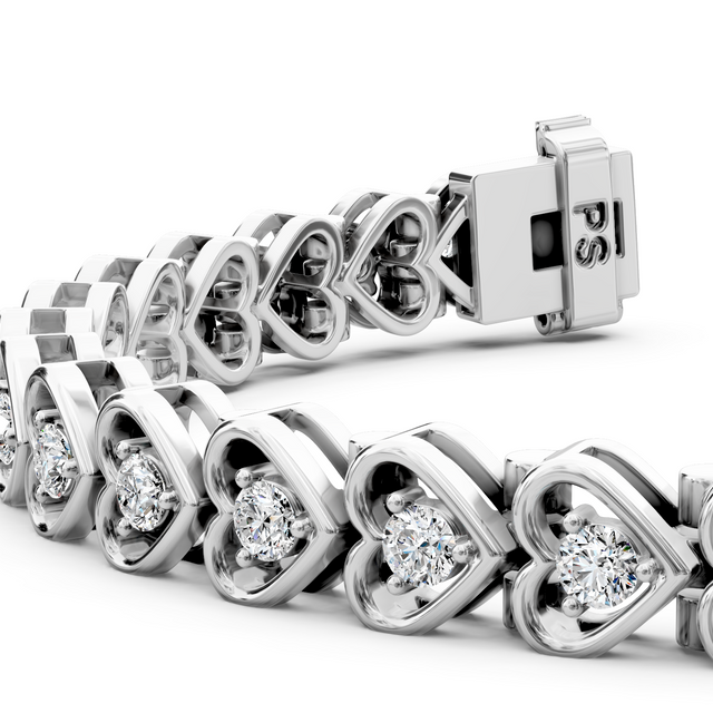 1.00-1.50 CT Round Cut Natural Diamonds - Diamond Bracelets