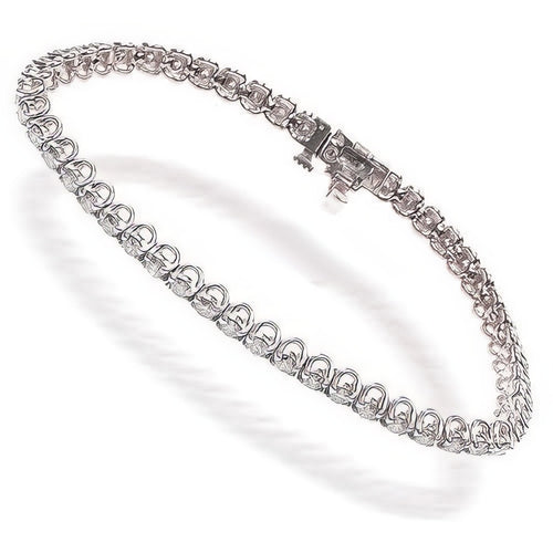 2.00-4.00 CT Round Cut Diamonds - Tennis Bracelet
