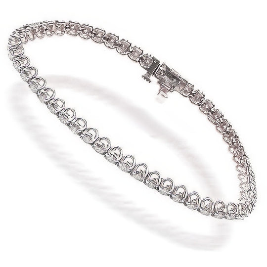 2.00-4.00 CT Round Cut Diamonds - Tennis Bracelet