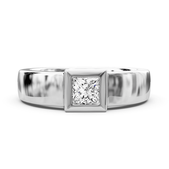 0.35-1.50 CT Princess Cut Natural Diamonds - Solitaire Rings