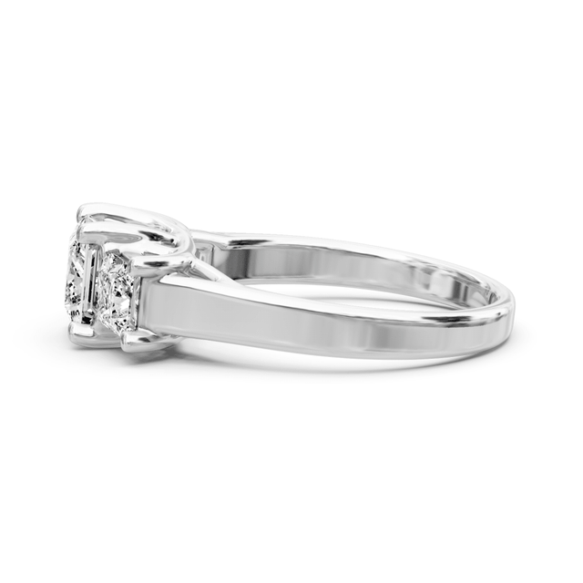 0.50-0.75 CT Princess Cut Natural Diamonds - Three Stone Rings