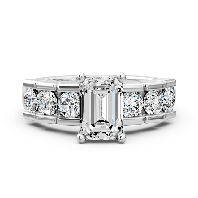 1.35-6.85 CT Princess & Round Cut Lab Grown Diamonds - Engagement Ring