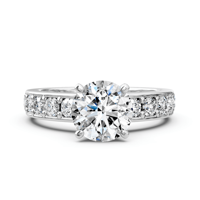 1.15-2.30 CT Princess & Round Cut Natural Diamonds - Engagement Ring