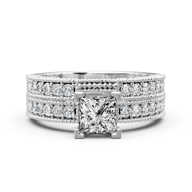 1.60-7.10 CT Princess & Round Cut Lab Grown Diamonds - Bridal Set