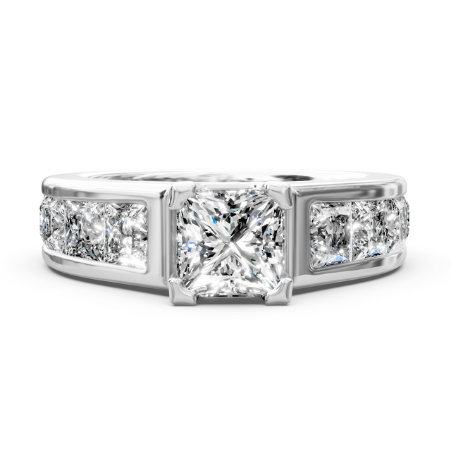1.60-7.10 CT Princess Cut Lab Grown Diamonds - Engagement Ring