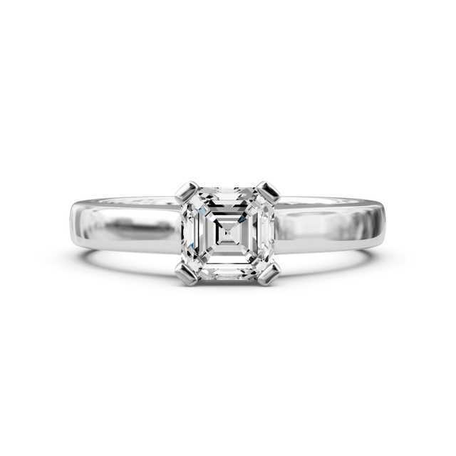 0.50-6.00 CT Ascher Cut Lab Grown Diamonds - Solitaire Rings