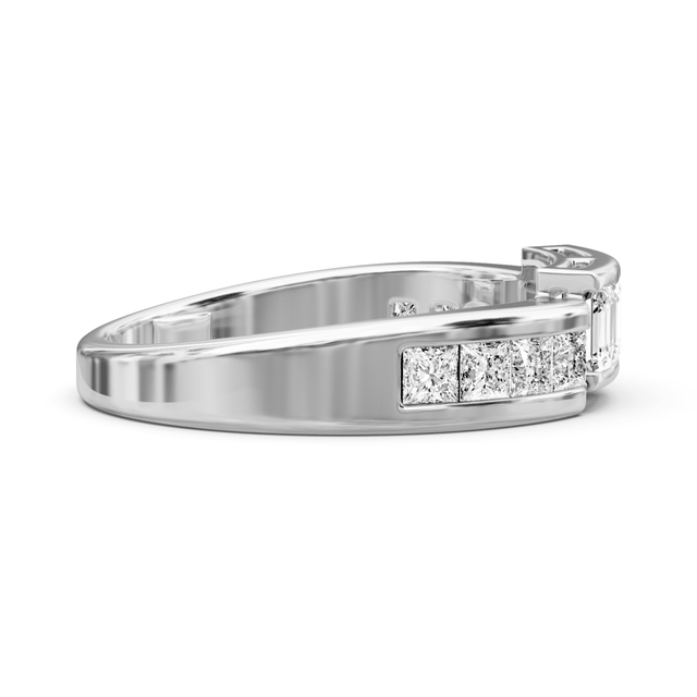 1.40 CT Emerald & Princess Cut Natural Diamonds - Wedding Band