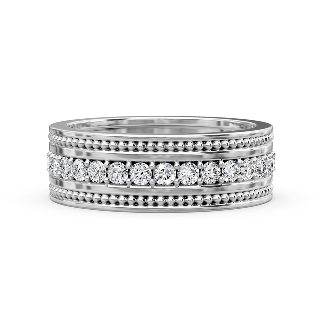 0.80 CT Round Cut Natural Diamonds - Mens Wedding Bands