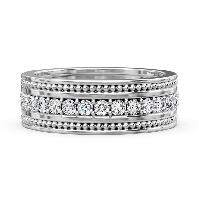0.80 CT Round Cut Lab Grown Diamonds - Mens Wedding Bands