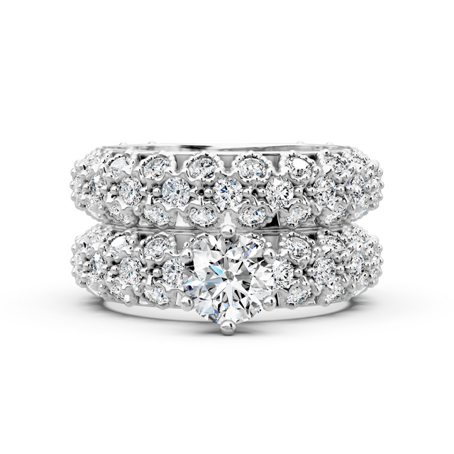 3.50-9.00 CT Round Cut Lab Grown Diamonds - Bridal Set