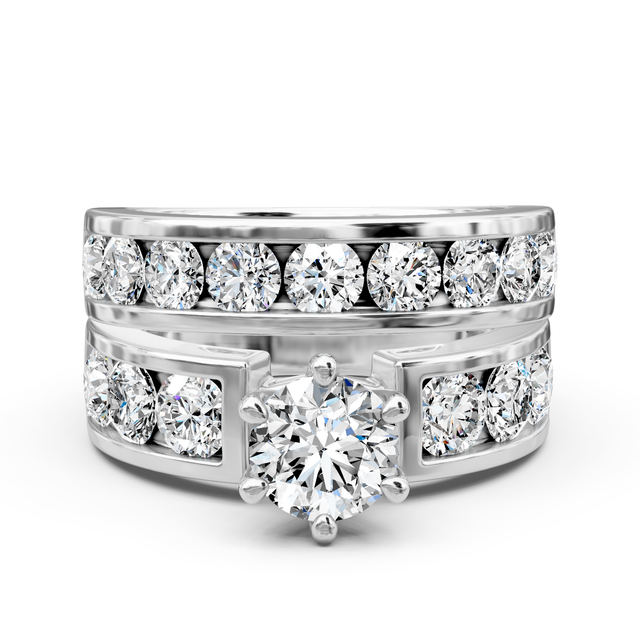 3.35-8.85 CT Round Cut Lab Grown Diamonds - Bridal Set
