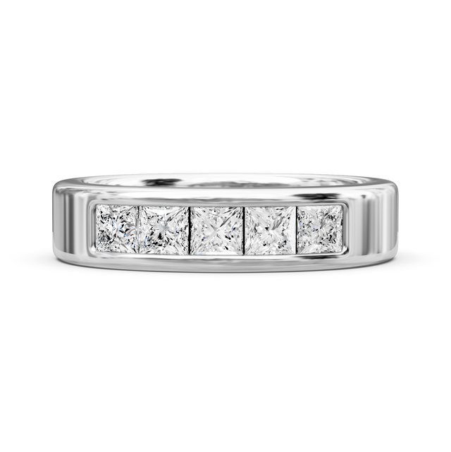 1.00 CT Princess Cut Natural Diamonds - Mens Wedding Bands