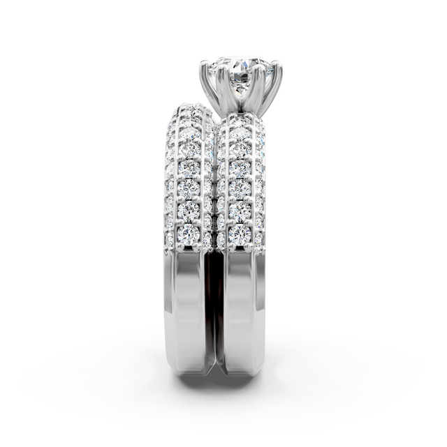 1.95-3.10 CT Round Cut Natural Diamonds - Bridal Set