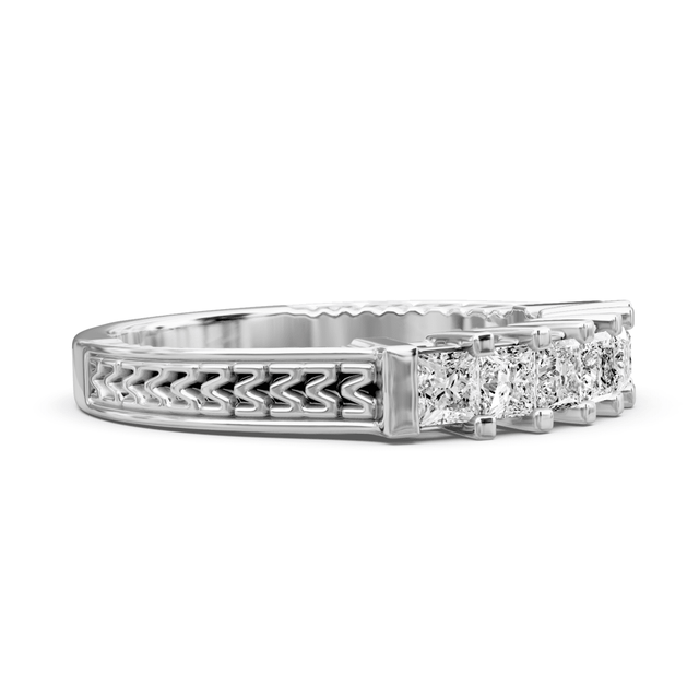 0.80 CT Princess Cut Natural Diamonds - Wedding Band