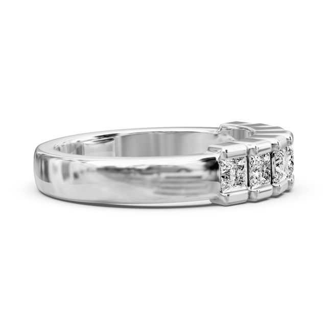 0.90 CT Princess Cut Natural Diamonds - Wedding Band