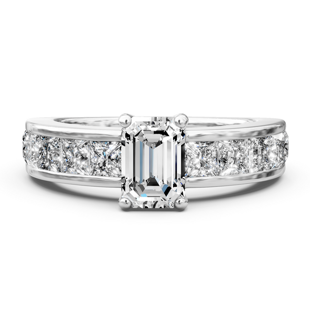 2.00-7.50 CT Emerald & Princess Cut Lab Grown Diamonds - Engagement Ring