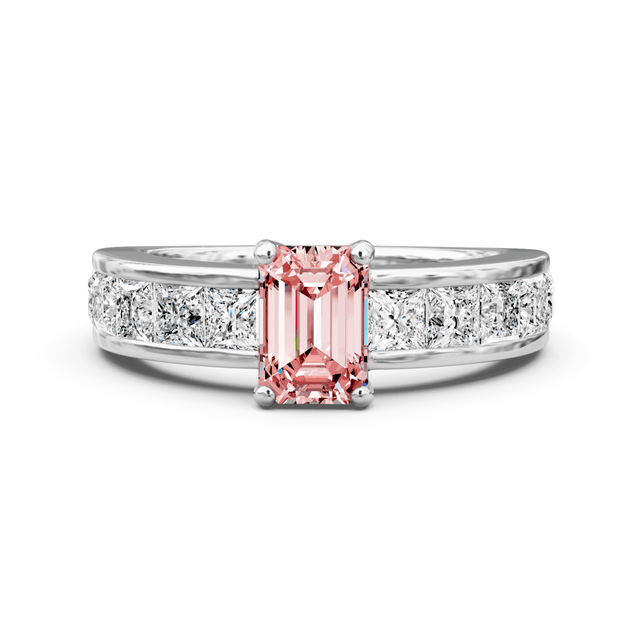 2.50-5.50 CT Emerald & Princess Cut Fancy Pink Diamonds - Engagement Ring