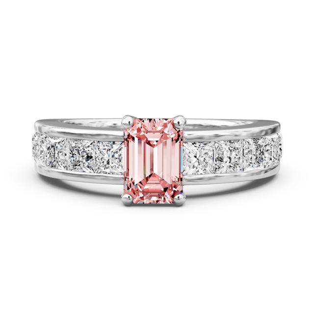 2.50-5.50 CT Emerald & Princess Cut Fancy Pink Diamonds - Engagement Ring
