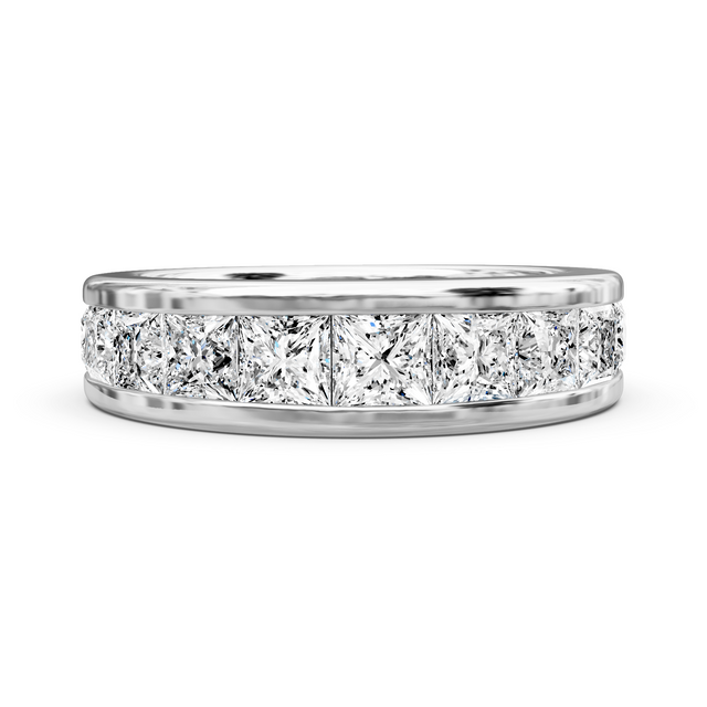 2.60 CT Princess Cut Lab Grown Diamonds - Wedding Band