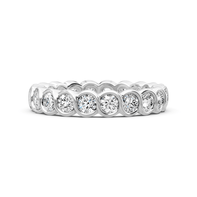 3.20 CT Round Cut Natural Diamonds - Eternity Rings