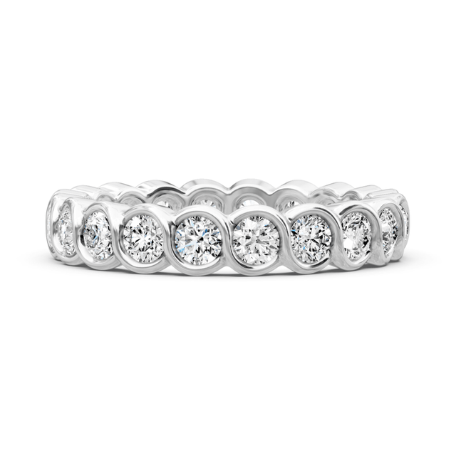 3.20 CT Round Cut Natural Diamonds - Eternity Rings