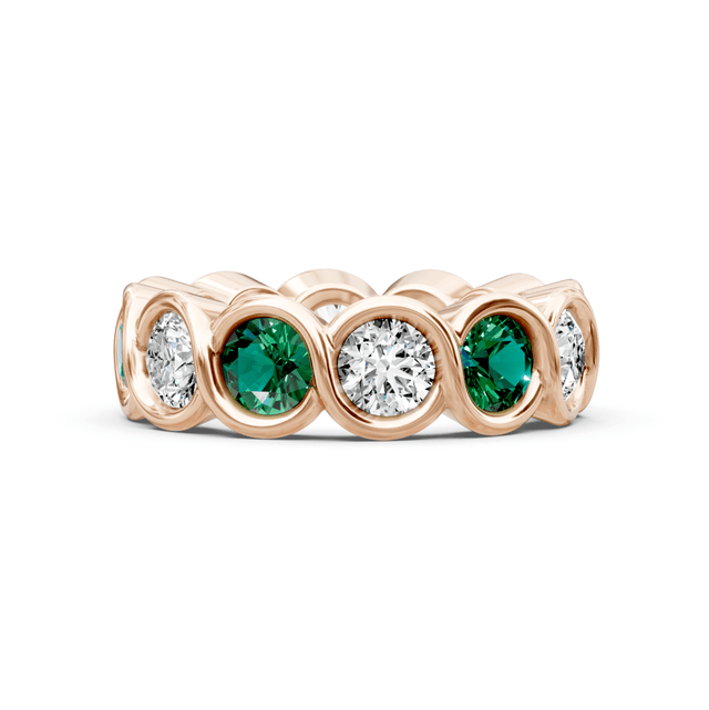 3.20 CT Round Cut Natural Diamonds - Eternity Rings