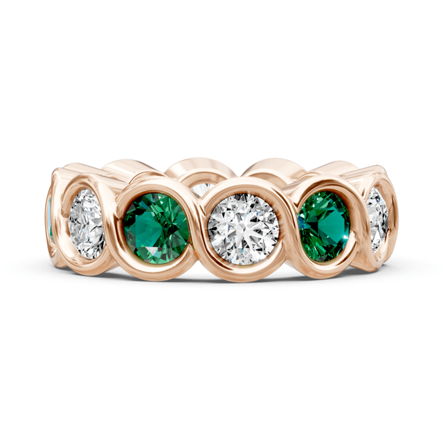 3.20 CT Round Cut Natural Diamonds - Eternity Rings