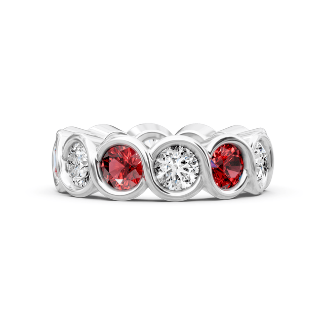 3.20 CT Round Cut Natural Diamonds - Eternity Rings