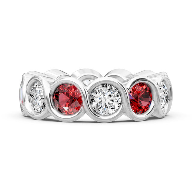 3.20 CT Round Cut Natural Diamonds - Eternity Rings