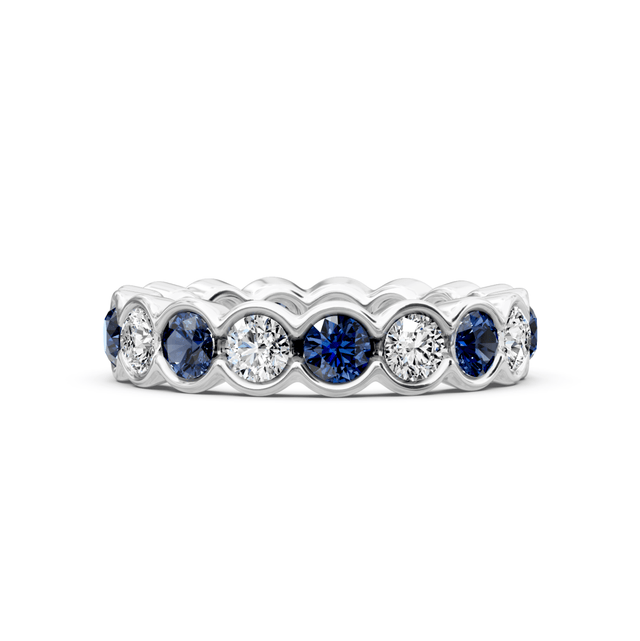 4.10 CT Round Cut Natural Diamonds - Eternity Rings