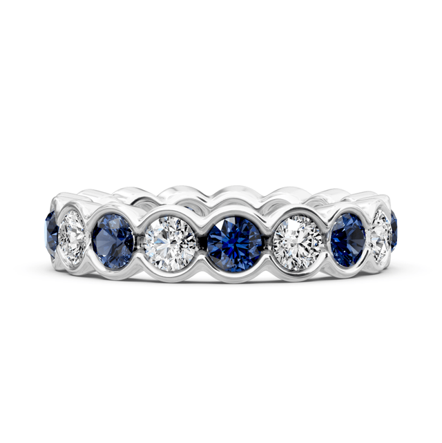 4.10 CT Round Cut Natural Diamonds - Eternity Rings