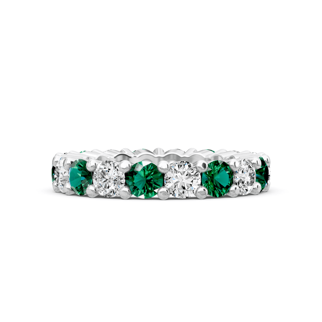 4.10 CT Round Cut Natural Diamonds - Eternity Rings