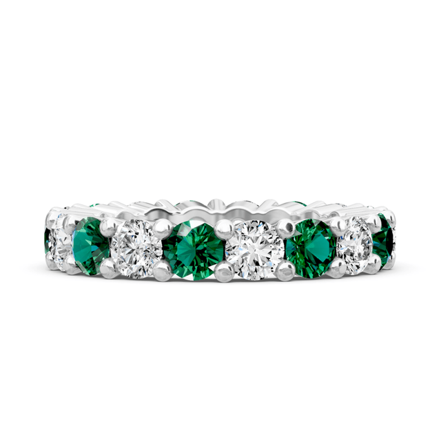 4.10 CT Round Cut Natural Diamonds - Eternity Rings