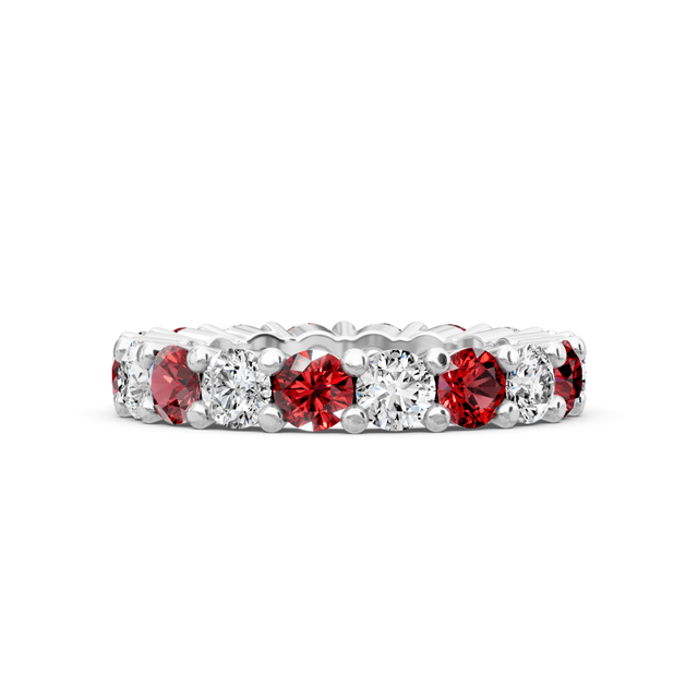 4.10 CT Round Cut Natural Diamonds - Eternity Rings